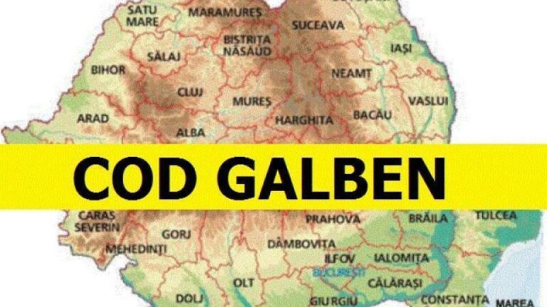 Codul galben de vânt puternic, prelungit până joi, la ora 21.00 / Vântul va sufla cu putere, ajungând până la 100 de kilometri la oră, mai ales în zonele montane