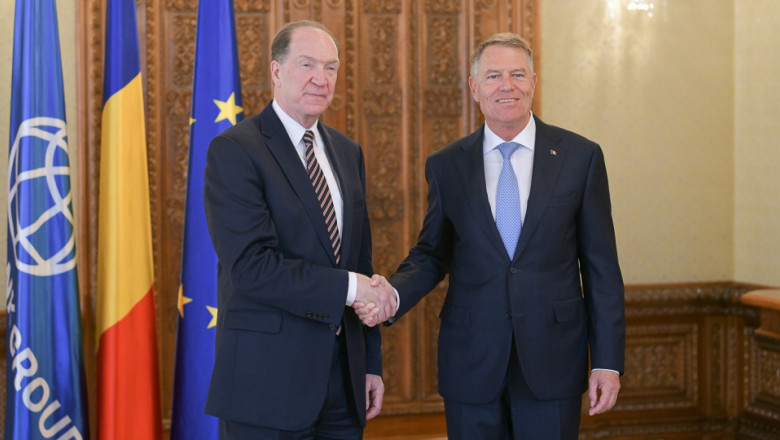 Președintele Băncii Mondiale a venit în prima vizită în România și a discutat cu Klaus Iohannis despre efectele războiului din Ucraina