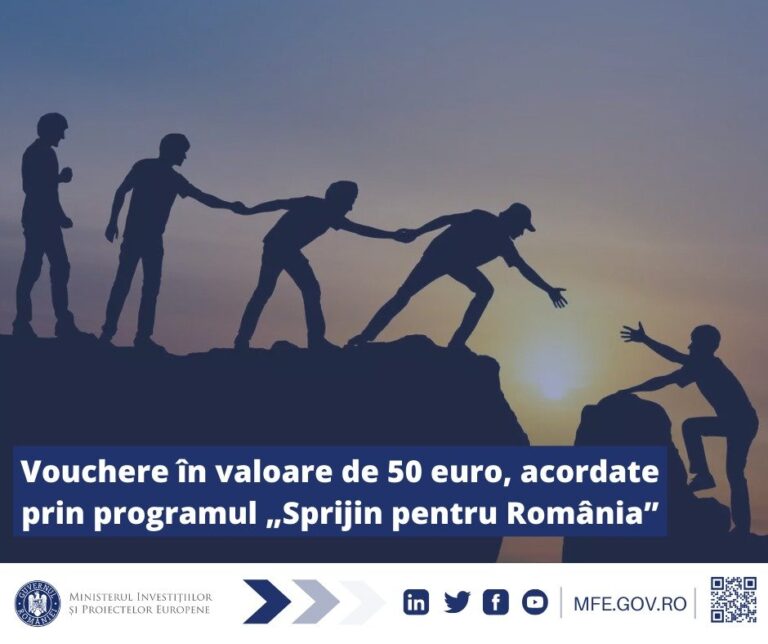Ministerul Investițiilor și Proiectelor Europene anunță începerea emiterii și distribuirii a peste 2,5 milioane de vouchere sociale la 1 Iunie