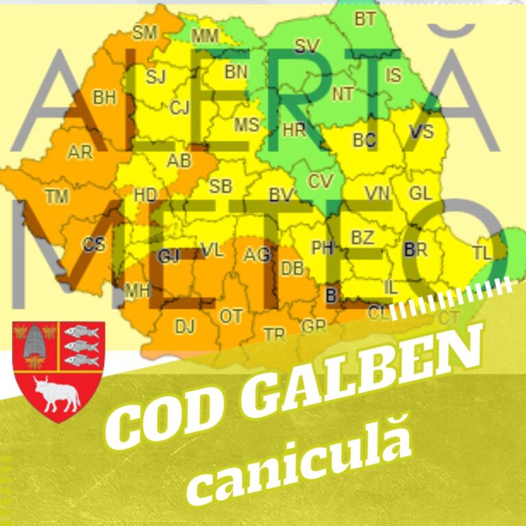 Atenționare COD GALBEN de caniculă și disconfort termic în județul Vaslui