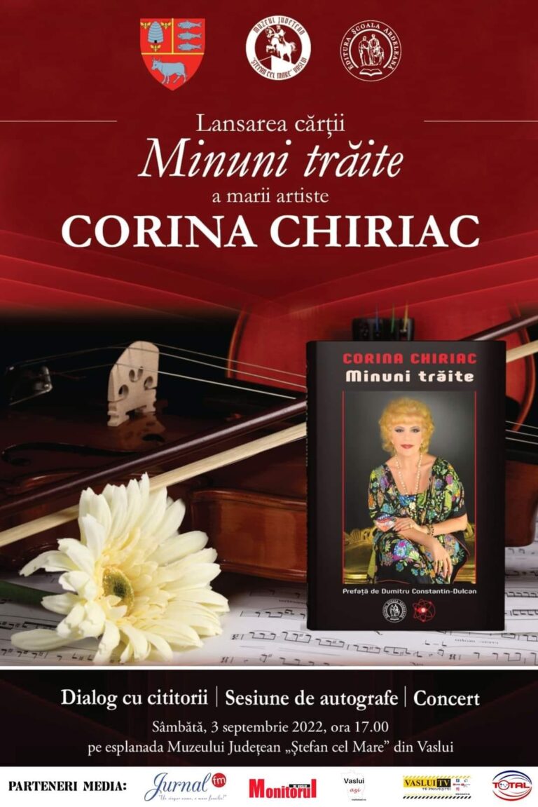 Corina Chiriac - lansare de carte și concert la Vaslui