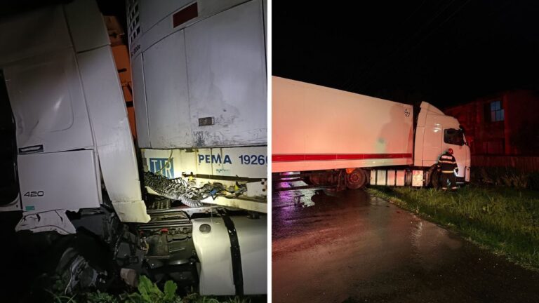 Accident rutier cu trei vehicule de tonaj în Tutova