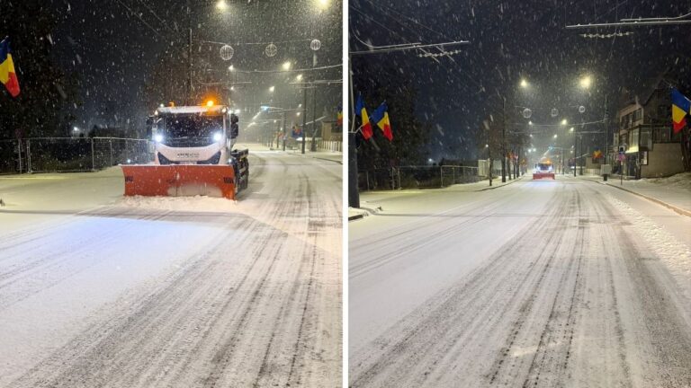 Ninsoare abundentă în Vaslui