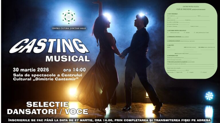 Casting organizat de Centrul Cultural Județean Vaslui