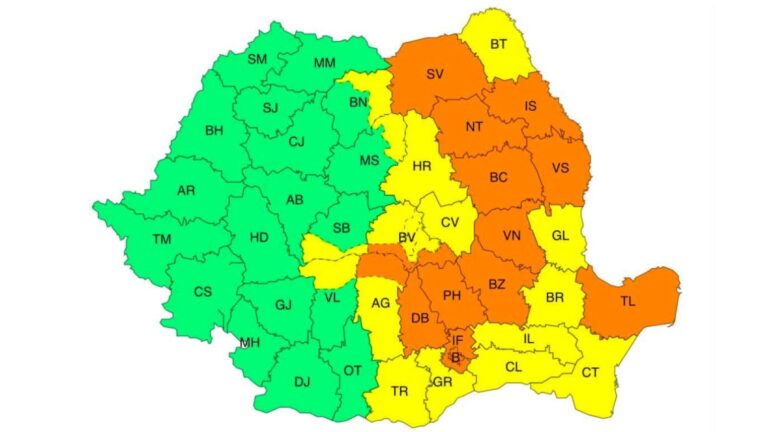 Cod portocaliu de inundații și ploi în județul Vaslui