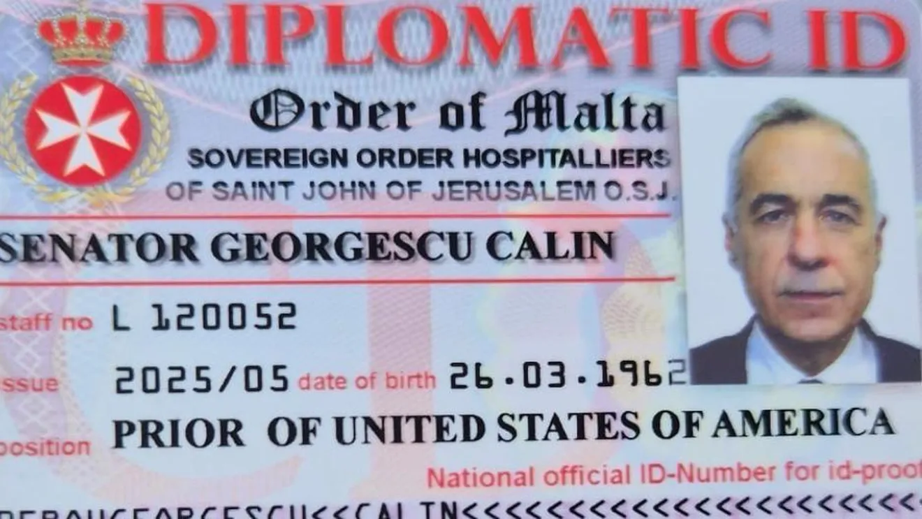 legitimație diplomatică Călin Georgescu